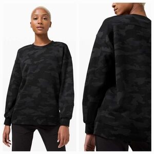 Lululemon Perfectly Oversized Crew Heritage 365 Camo Deep Coal Multi
